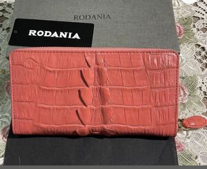 ◇未使用　RODANIA ロダニア長財布 本物クロコダイル　甘いピンク　ワニ革