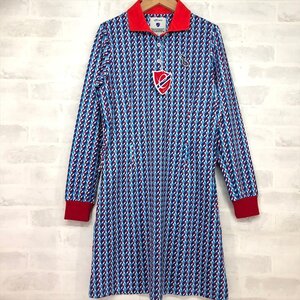 efficace エフィカス 19-20AW タグ付き ゴルフウェア 裏起毛 ジオメトリック柄 長袖ワンピース SIZE: 2 LU632023081718