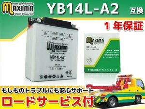 開放型 保証付バイクバッテリー 互換YB14L-A2 CB750F CB750Fインテグラ RC04 CB750K CB750カスタムエクスクルーシブ CB750カスタム