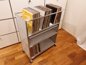 レア●美品●USMハラー●haller●レコード収納ラック●DJ向け●ライトグレー●12インチ●アナログ盤●HIPHOP●R&B●ハウス●テクノ