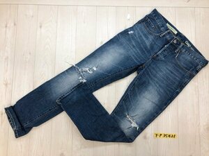 GAP 1969 ギャップ レディース ダメージ スキニー デニムジーンズパンツ ボタンフライ 28×30 青