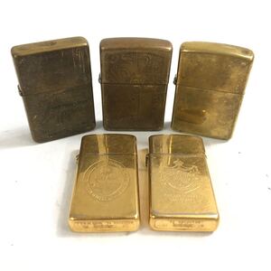 ★E01192/ZIPPO ジッポー/オイルライター/GUAM 等/1986～1995年製/ゴールド/まとめて/計5点セット/火花OK