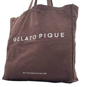 １円〜 ◇入手困難品◇ GELATO PIQUE ジェラピケ トートバッグ ハンドバッグ ボストンバッグ ブラウン デカロゴ メンズ レディース