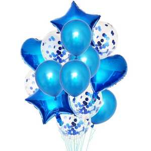 誕生日　パーティー　飾り付け　バルーン風船セット（ブルー）