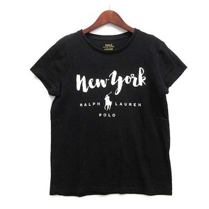 ポロ ラルフローレン POLO RALPH LAUREN コットン ジャージー Tシャツ ロゴ 半袖 Jersey Tee ブラック 黒 S レディース