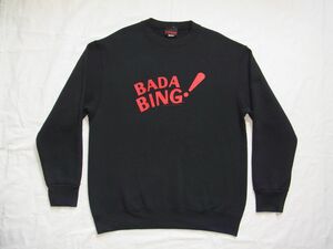 ☆ 00s USA製 ビンテージ The Sopranos ザ・ソプラノズ BADA BING! ストリップクラブ ロゴ スウェット sizeL 黒 ☆古着 HBO オフィシャル