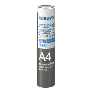 （まとめ買い）コクヨ ファクシミリ感熱記録紙 A4 210mm×30m 高感度 FAX-T210A-30N 〔×5〕