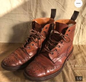 トリッカーズ ブーツ 英国製trickers レースアップブーツ ワークブーツ ブラウン カントリーブーツ　uk6.5