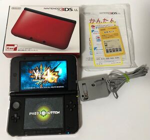 【稼動品】 ニンテンドー3DSLL SPR-001 レッド×ブラック Nintendo 3DS LL 任天堂 本体、充電器、説明書、箱 1円〜