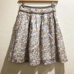 良品★スローブイエナ SLOBE IENA ★36★リネン　花柄ミニスカート