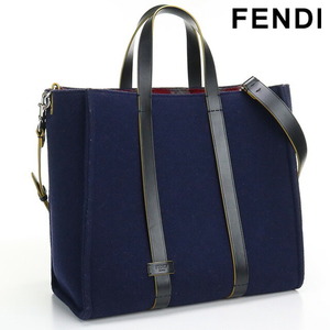 11/5はさらに+10倍 中古 フェンディ トートバッグ メンズ ブランド FENDI ウールトート ウール 7VA390 51N ブルー