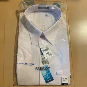 送料無料　新品 FARAGO 半袖 ワイシャツ 42 ドレスシャツ 形態安定 ULTRA COOLSHIRT 薄ピンク　レギュラーカラー　AOKI アオキ　送料込み