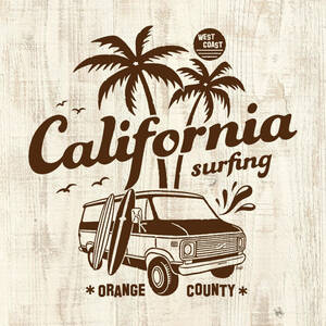 ■CALIFORNIA Tシャツ■レディースXLサイズ相当（ホワイトxブラウン）アメ車　シェビーバン　シボレー カリフォルニア CHEVY