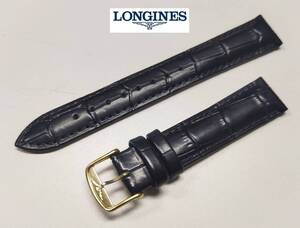 【送料無料】★LONGINES/ロンジン純正アンティーク尾錠 ＋ 汎用レザーベルト(18mm・black/黒)★