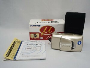 1円~ OLYMPUS オリンパス μ［mju:］-III 120 ミューⅢ シャンパンゴールド フィルムカメラ リモコン付 38㎜～120㎜ 3.2倍ズーム 送料無料