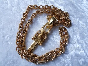 【金無垢の迫力!!】 クロムハーツ　CHROME HEARTS #10 ダガーペンダント　22k ペーパーチェーンと相性抜群