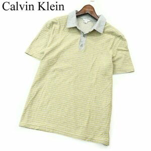 Calvin Klein カルバンクライン 春夏 ボーダー★ 半袖 ポロシャツ Sz.M　メンズ　A2T06451_6#A