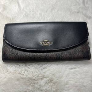 1円　美品　コーチ　COACH 長財布　レザー