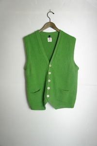 美品 Mc Lauren マック ローレン UNITED ARROWS ユナイテッド アローズ 別注 UASP KNIT VEST ウール ニット ベスト 無地 50 緑 1029N