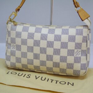 USED品・保管品 Louis Vuitton ルイヴィトン N51986 ポシェットアクセソワール CA4027 ダミエ アズール ゴールド金具 保存袋付き