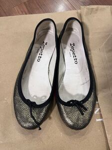 中古 レペット　repetto　CUIR VERITABLE　バレエシューズ　フラット 即決価格 ゴールド サイズ35 23cm フランス製