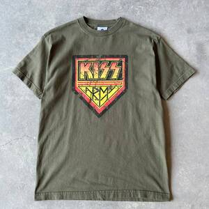 00s KISS ARMY Tシャツ M / キッス アーミー バンド ロック Tシャツ カーキ オリーブ