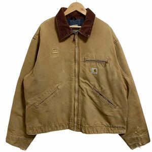 90s Carhartt デトロイトジャケット ブラウン ベージュ カーハート Detroit Jacket 古着 carhartt アクティブジャケット 90年代 USA製 