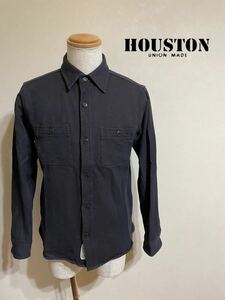 【良品】 Houston ヒューストン ネルシャツ 厚手 ビエラシャツ ヘビーオンス アメカジ ワークシャツ サイズL 長袖 黒茶