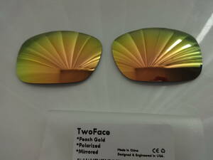 ★ ツーフェイス 用 カスタム偏光レンズ PEACH GOLD Polarized 新品　Oakley TWO FACE Sunglasses　TWOFACE