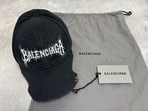 BALENCIAGA バレンシアガ DIY METAL OUTLINE CAP ダイメタルアウトラインキャップ 2024モデル ダメージ加工 帽子 ロゴ刺繍