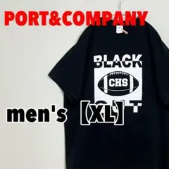 M197 【PORT&COMPANY】半袖プリントTシャツ【XL】ブラック