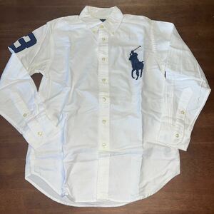 【RALPH LAUREN/ラルフローレン】長袖シャツ　ボタンダウン　Sサイズ（8）130㎝　ビッグポニー　中古　白