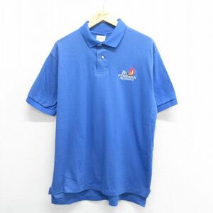 XL/古着 半袖 ポロ シャツ メンズ 90s FFA コットン 青 ブルー 24apr09 中古 トップス