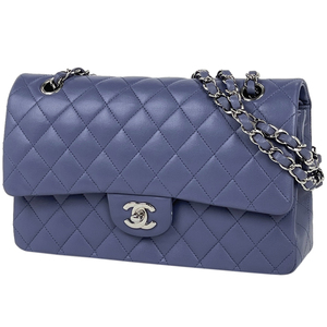 シャネル CHANEL マトラッセ Wフラップ チェーン ショルダーバッグ ココマーク レザー パープル A01112 レディース 【中古】