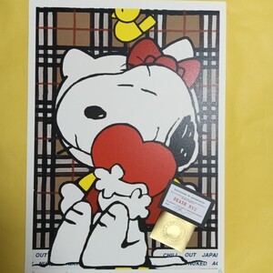 DEATH NYC 世界限定100枚 アートポスター　 SNOOPY スヌーピー トム エバハート LOUISVUITTON PEANUTS キティ レッドリボン　 現代アート