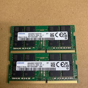 F78 SAMSUNG ノートPCメモリ 32GB 2Rx8 PC4-3200AA 動作品　2枚