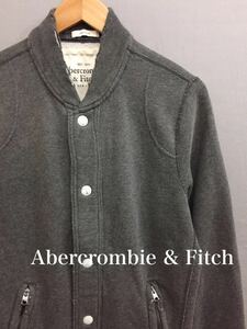 アバクロンビーアンドフィッチ Abercrombie & Fitch スウェットジャケット ジャンパー 裏起毛 ダメージ加工 グレー メンズ Lサイズ ～▼&