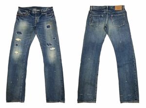 古着屋大和 初期 赤タブ カモメステッチ スタッズ ヒステリックグラマー KINKY JEANS ユニセックス レディース 小窓リメイクデニム Mサイズ