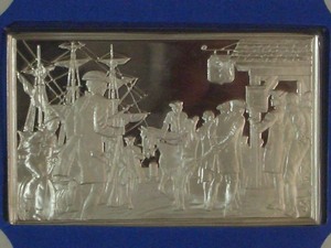 The Bicentennial Council of the 13 Original States Silver Ingot "Closing the Port of Boston" (Franklin Mint) (FM3C)