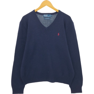 古着 ラルフローレン Ralph Lauren POLO by Ralph Lauren Vネック ラムウールニットセーター メンズM相当 /eaa502907 ss2501_30