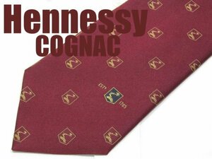 NA 188 【お酒】 ヘネシー コニャック Hennessy COGNAC ネクタイ エンジ系 ヘネシーロゴ 小紋柄 ジャガード