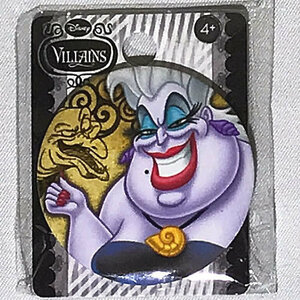 Disney VILLAINS(ヴィランズ) リトルマーメイド Ｕｒｓｕｌａ(アースラ) 缶バッジ(ピンタイプ)