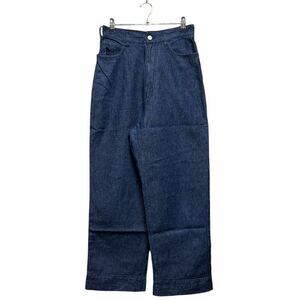 ●洗濯プレス済み● BEAMS HEART ビームスハート インディゴ染め コットンリネン FLAX ワイドパンツ size1 【1956】