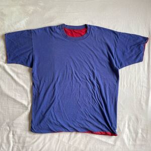 BIG SIZE! 60s リバーシブル 無地 Tシャツ USA製 ビンテージ XL 綿100 HANES ? ダブルフェイス 70s 80s