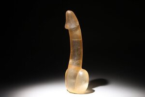 ☆撫子☆水晶男根　全長約27.2cm　重量約1208ｇ　(検)彫刻 珍石 珍宝 子孫繁栄 子宝 縁起物 中国美術 古玩