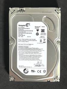 【送料無料】★ 2TB ★　ST2000DL001　/　Seagate 【使用時間：2796ｈ】良品 3.5インチ内蔵HDD ST2000DL001-9VT156　FW: CC43 [管理■36LP]