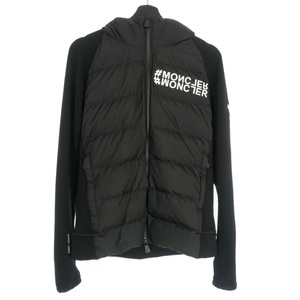 モンクレール MONCLER GRENOBLE スウェット切替 ダウンジャケット パーカー L ブラック 黒 H20978G00031 809HT 国内正規 メンズ