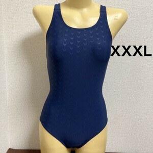 C793NSA♪ストレッチ♪シンプルネイビーの鱗入り女子競泳水着♪アンダーやコレクションや撮影会にも♪サイズXXXL