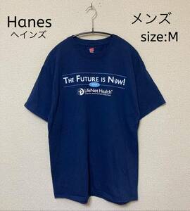 Hanes ヘインズ Tシャツ USA輸入古着 M ネイビー ライフネット