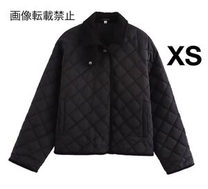 black vintage ヴィンテージ レトロ キルティング 中綿 ジャケット アウター XSサイズ レディース★ZARA 好きな方に★秋冬新作 新品★